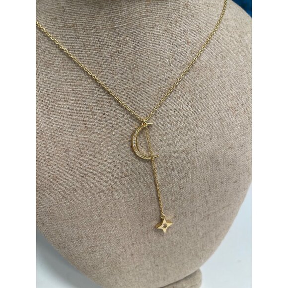 Lili Claspe Rope the Moon & Star Gold Lariat Necklace. NWT - Picture 6 of 7